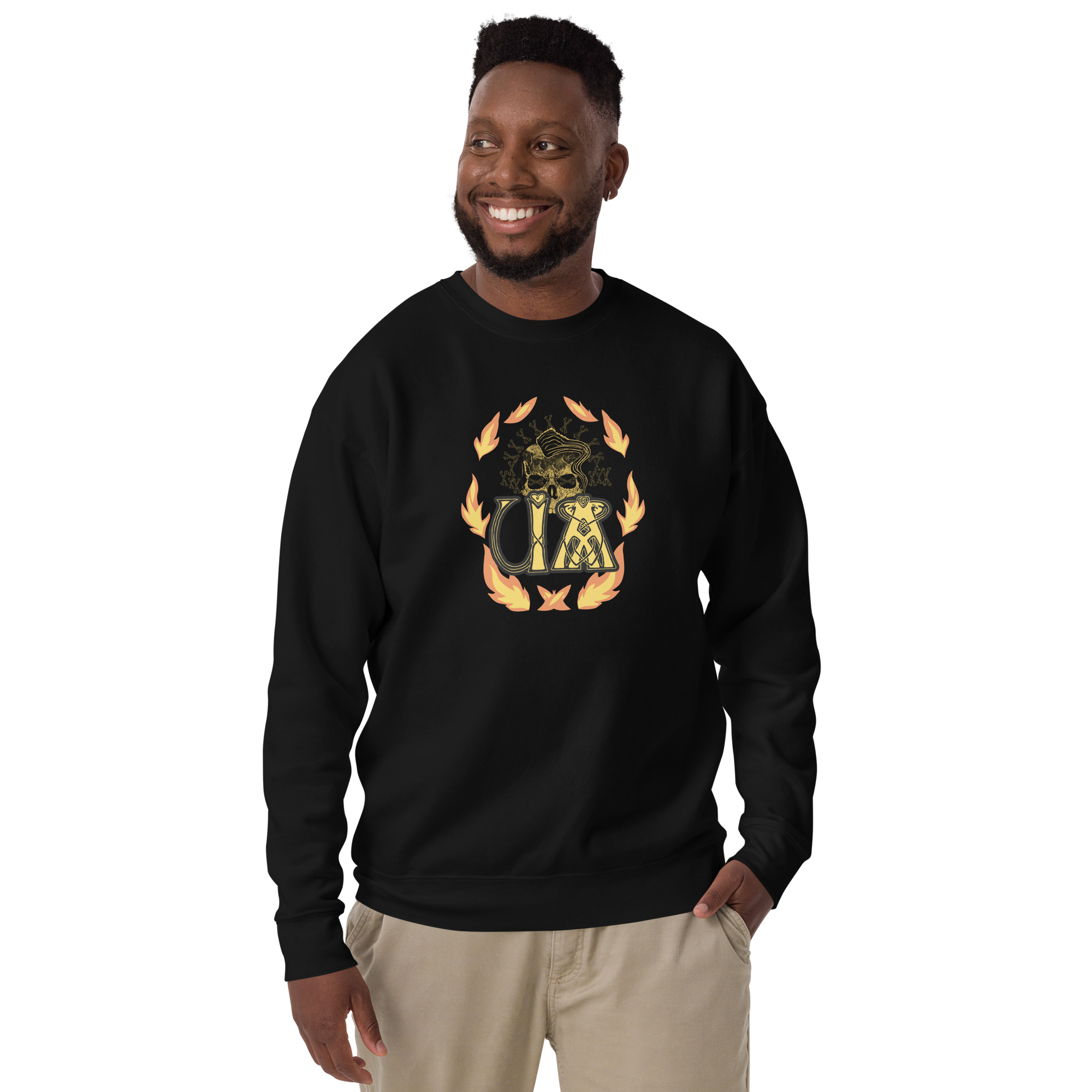 Sweatshirt with a Cossack skull